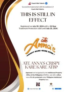 ATE ANNA's CRISPY KARE KARE ATBP trademark announcement