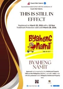 BYAHENG NAMIT trademark announcement