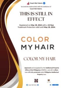 COLOR MY HAIR trademark announcement