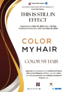 COLOR MY HAIR trademark announcement
