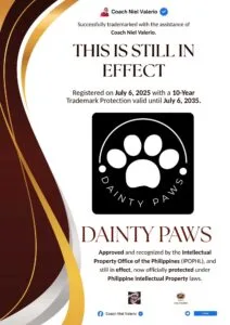 DAINTY PAWS trademark announcement