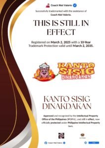 KANTO SISIG DINAKDAKAN trademark announcement