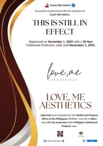 LOVE, ME AESTHETICS trademark announcement
