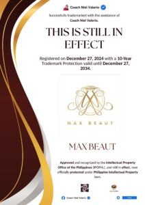 MAX BEAUT trademark announcement