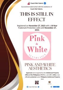 PINK AND WHITE AESTHETICS trademark announcement