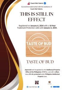 TASTE OF BUD trademark announcement