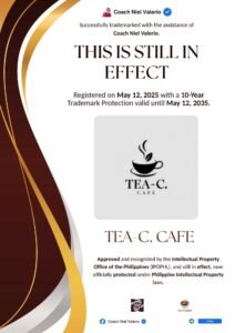 TEA-C. CAFE trademark announcement