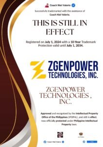 ZGENPOWER TECHNOLOGIES , INC trademark announcement
